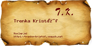 Trenka Kristóf névjegykártya